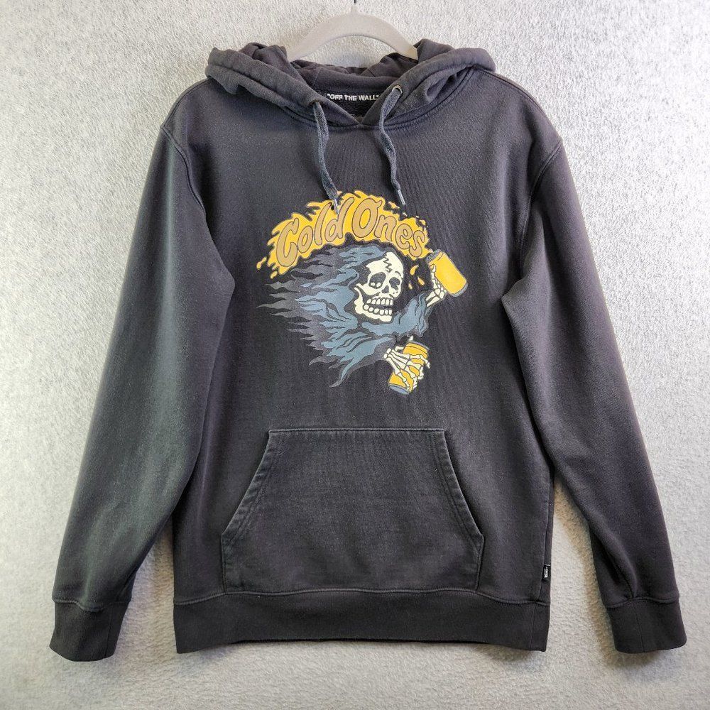 Vans Hoodie Mens S Cold Ones Grim Reaper Beer Skull Skelton Off The Wall